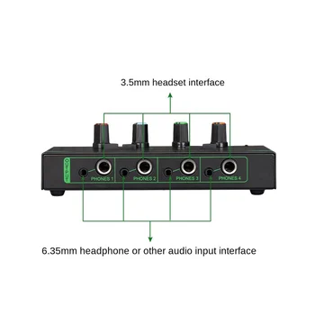 6 Kanali, Mini Ojačevalnik za Slušalke HA400 Ultra-Kompakten Stereo Audio Ojačevalnik za Slušalke Amp za Glasbo