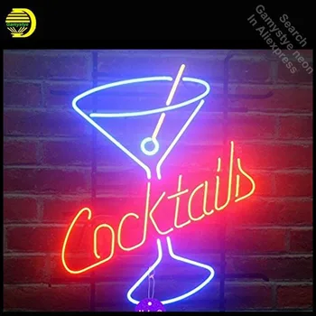 Cocktail Martini Neon Znak Pokal Neonske Žarnice Prijavite Stekleni Cevi Neon Luči Rekreacija Ikona Prijavite Oglaševanje Windows Neon Znak Pivo
