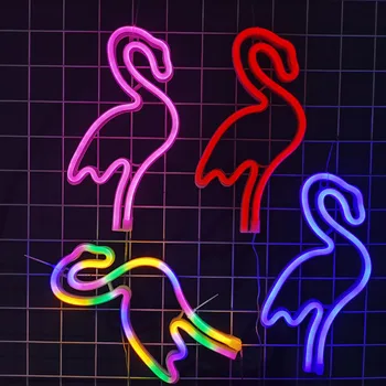 Flamingo LED Luči Neonske Luči Prijavite Spalnica Dekor Neon Znak Nočna Lučka za Sobe Wall Art Bar Stranka USB ali baterijsko