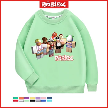 Igra Roblox 2024 Nov Krog Vratu Pulover Z Risano Animacijo Tiskanje Pulover Priložnostne Trend T-Shirt Otroško Darilo Za Rojstni Dan